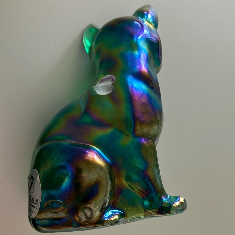 Fenton Green Cat Glass Figurine - Picture 4 of 8